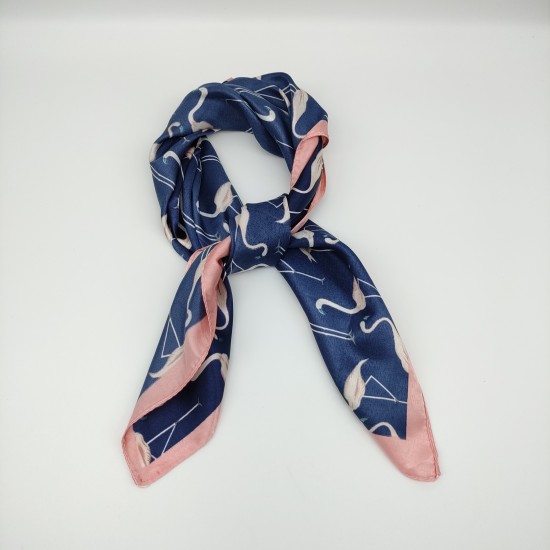 Navy blue vintage silk scarf Navy blue vintage silk scarf