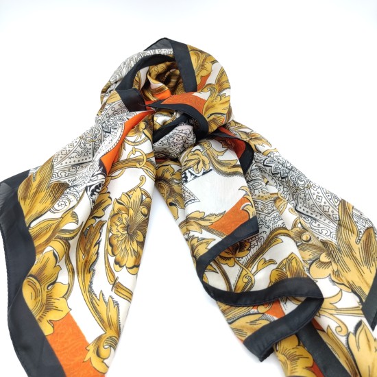 Orange Vintage Print Scarf Orange Vintage Print Scarf