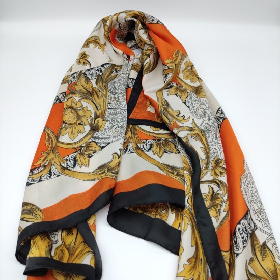 Orange Vintage Print Scarf Orange Vintage Print Scarf