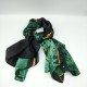 Green imitation silk print plaid large square scarf Green imitation silk print plaid large square scarf