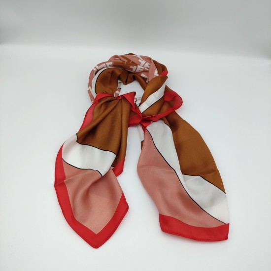 Red-edged imitation silk print plaid large square scarf Red-edged imitation silk print plaid large square scarf