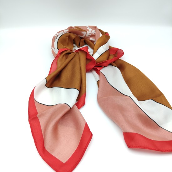 Red-edged imitation silk print plaid large square scarf Red-edged imitation silk print plaid large square scarf