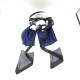 Blue imitation silk print plaid large square scarf Blue imitation silk print plaid large square scarf