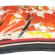 Red and black trimmed imitation silk print plaid large square scarf Red and black trimmed imitation silk print plaid large square scarf