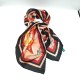 Red and black trimmed imitation silk print plaid large square scarf Red and black trimmed imitation silk print plaid large square scarf
