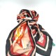 Red and black trimmed imitation silk print plaid large square scarf Red and black trimmed imitation silk print plaid large square scarf
