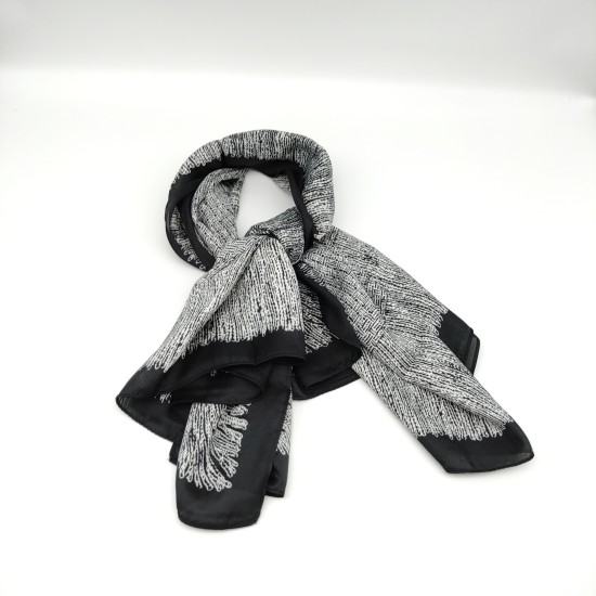 Gray silk printed check square Gray silk printed check square