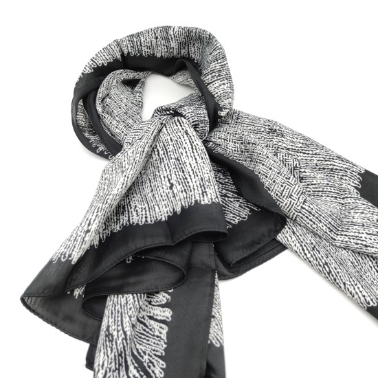 Gray silk printed check square Gray silk printed check square