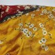 Yellow Faux Silk Printed Plaid Square Scarf Yellow Faux Silk Printed Plaid Square Scarf
