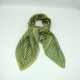 Green and yellow velvet square sheer fabric striped scarf Green and yellow velvet square sheer fabric striped scarf