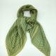 Green and yellow velvet square sheer fabric striped scarf Green and yellow velvet square sheer fabric striped scarf
