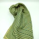Green and yellow velvet square sheer fabric striped scarf Green and yellow velvet square sheer fabric striped scarf