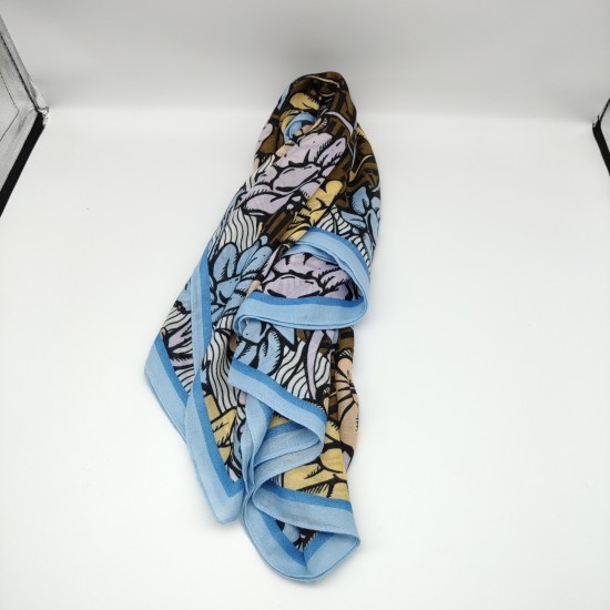 Blue border butterfly bird scarf Blue border butterfly bird scarf