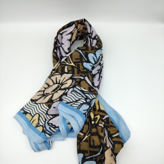 Blue border butterfly bird scarf Blue border butterfly bird scarf