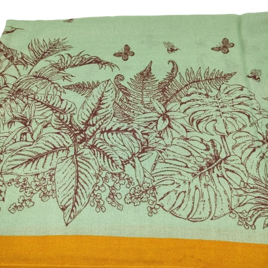 Green and yellow rimmed butterfly bird scarf Green and yellow rimmed butterfly bird scarf